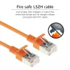 ACT Orange 1 m LSZH U/FTP CAT6A cavo patch slimline datacenter con protezione linguetta e connettori RJ45
