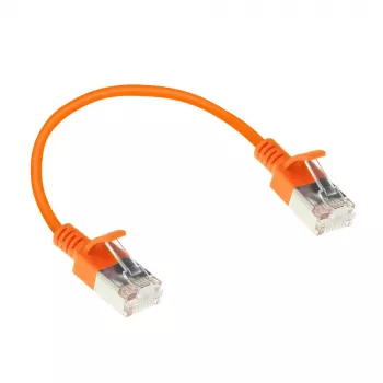 ACT Orange 0,25 metri LSZH U/FTP CAT6A cavo patch slimline datacenter senza linguetta con connettori RJ45