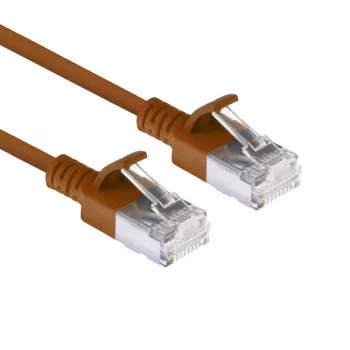 ACT Marrone 1 metro LSZH U/FTP CAT6A cavo patch slimline datacenter senza linguetta con connettori RJ45