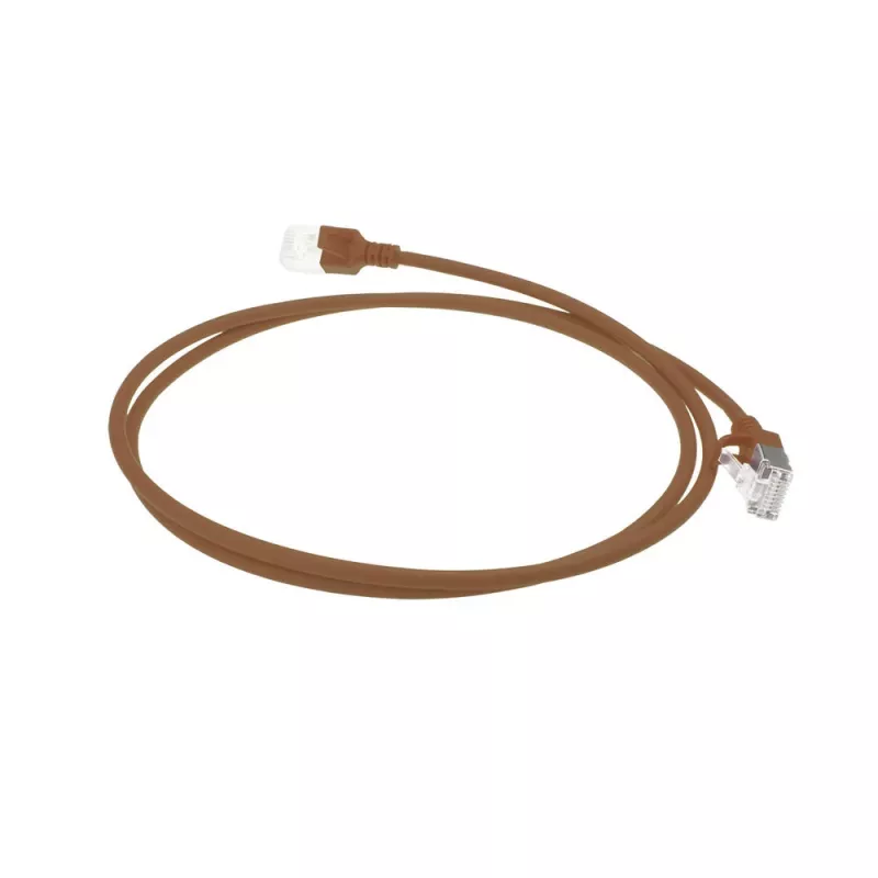 ACT Marrone 7 metri LSZH U/FTP CAT6A cavo patch slimline datacenter con connettori RJ45 e protezione linguetta