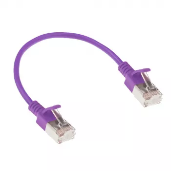ACT Viola 0,5 metri LSZH U/FTP CAT6A cavo patch slimline datacenter con protezione linguetta e connettori RJ45