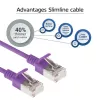 ACT Viola 5 metri LSZH U/FTP CAT6A cavo patch slimline datacenter senza linguetta con connettori RJ45