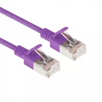 ACT Viola 10 metri LSZH U/FTP CAT6A cavo patch slimline datacenter senza linguetta con connettori RJ45