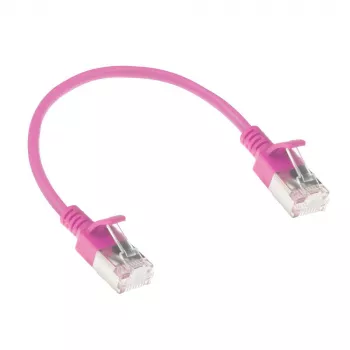 ACT Rosa 0,5 m LSZH U/FTP CAT6A cavo patch slimline datacenter snagless con connettori RJ45