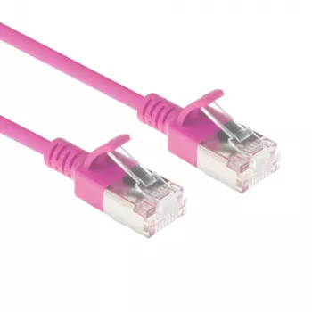ACT Rosa 0,15 metri LSZH U/FTP CAT6A cavo patch slimline datacenter senza linguetta con connettori RJ45