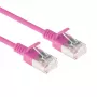 ACT Rosa 0,15 metri LSZH U/FTP CAT6A cavo patch slimline datacenter senza linguetta con connettori RJ45