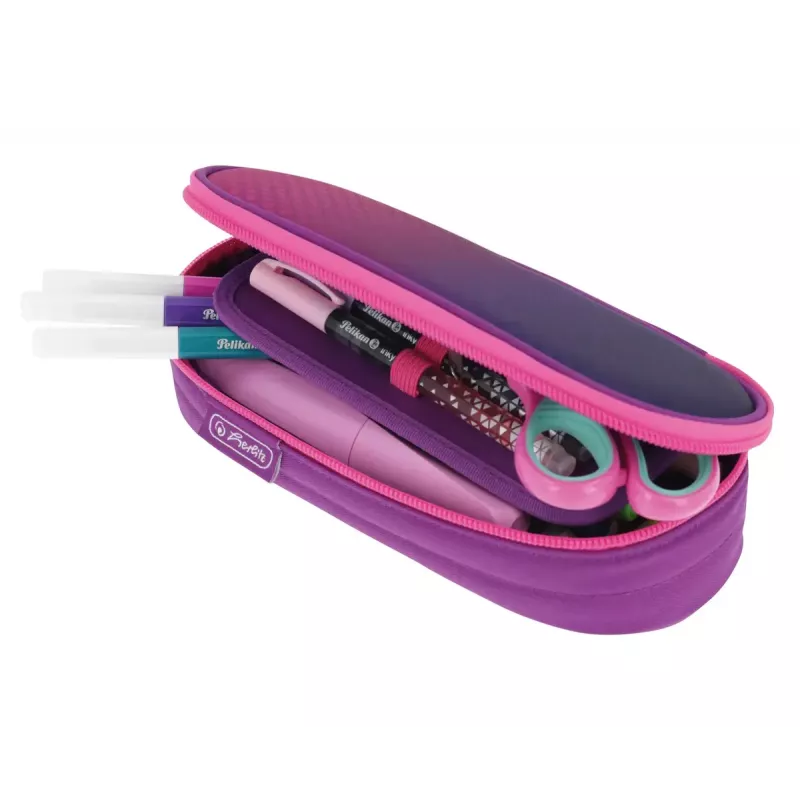Astuccio portapenne Herlitz Dip Dye Soft poliestere rosa lilla 215x95x60 mm