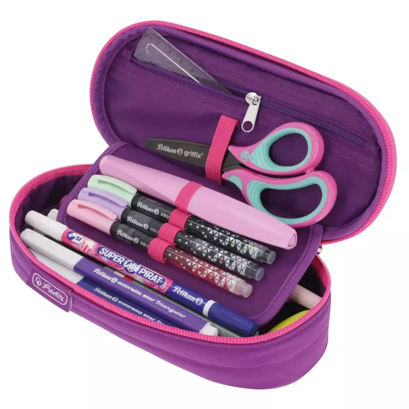 Astuccio portapenne Herlitz Dip Dye Soft poliestere rosa lilla 215x95x60 mm