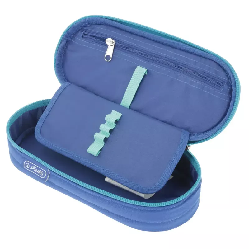 Astuccio portapenne Herlitz Dip Dye Soft poliestere blu turchese 215x95x60 mm