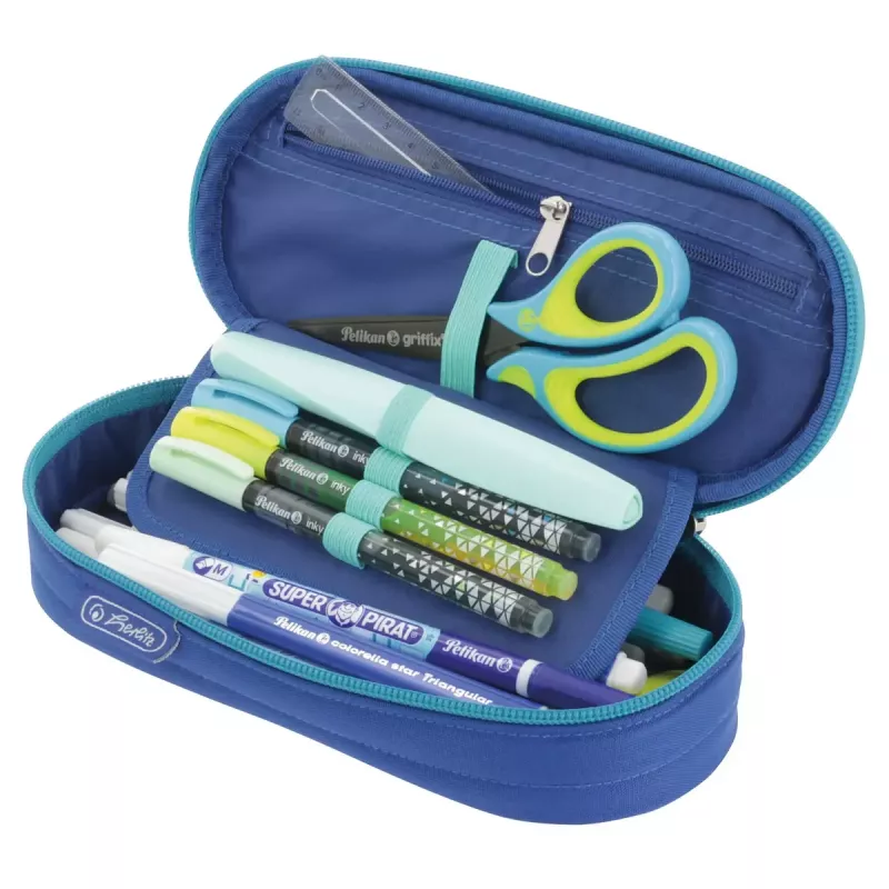 Astuccio portapenne Herlitz Dip Dye Soft poliestere blu turchese 215x95x60 mm