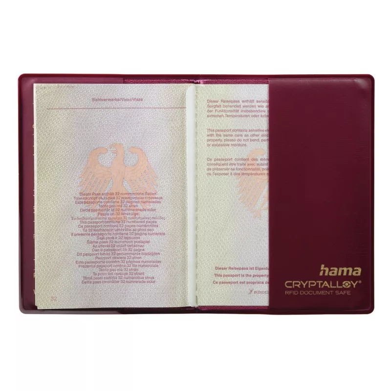 Hama porta passaporto da viaggio bordeaux polietilene