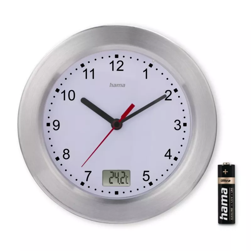 Hama Mauritius orologio al quarzo rotondo argento, bianco