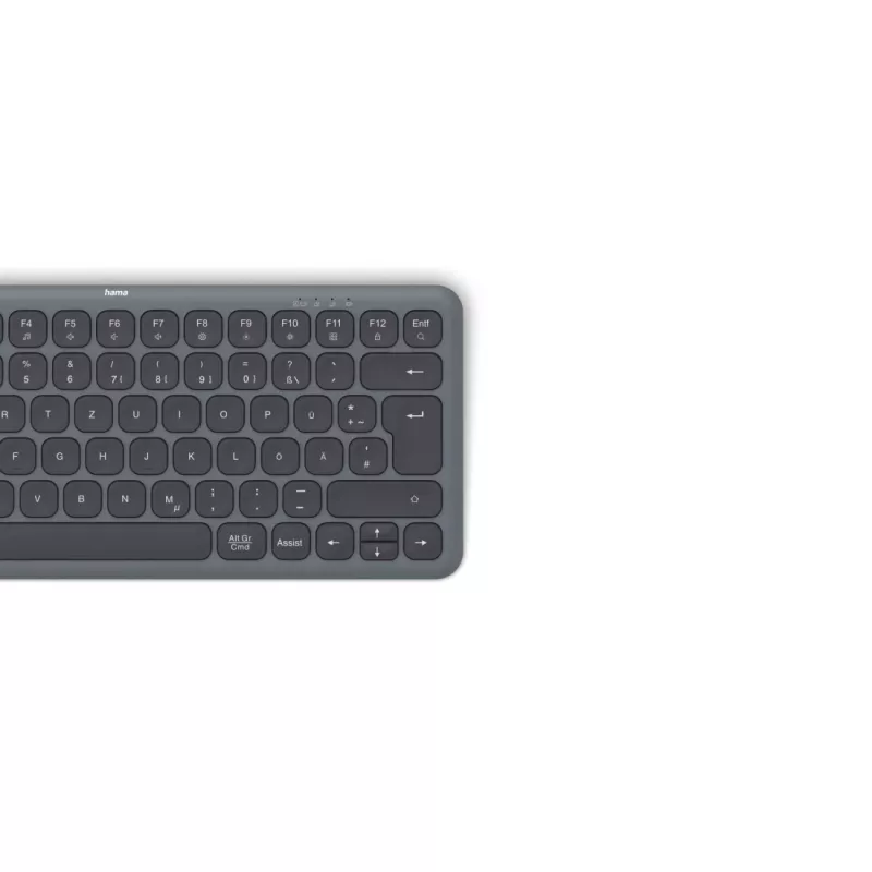 Hama WK-500 tastiera multi-dispositivo, compatta, wireless RF + Bluetooth, QWERTZ, nera