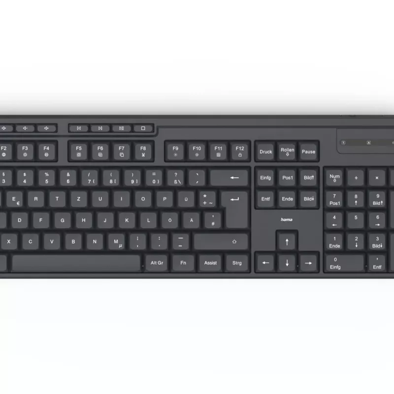 Hama WKM-200 tastiera mouse inclusi home/office RF wireless QWERTZ tedesco nero