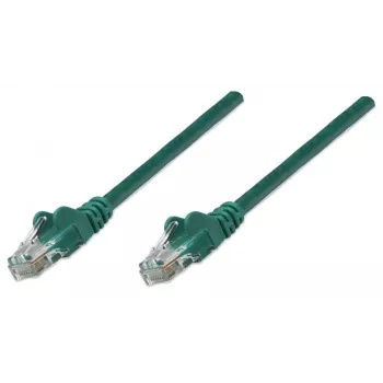 Cavo patch di rete Intellinet, Cat5e, 1 m, verde, CCA, U/UTP, PVC, RJ45, contatti placcati oro, protezione del gancio, protezione anti-piega stampata, garanzia a vita
