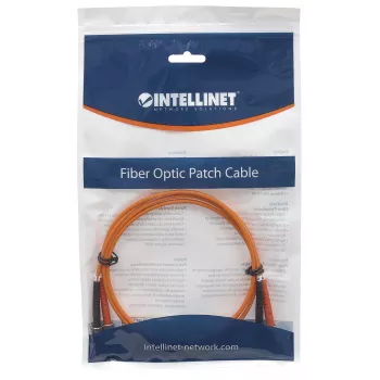 Cavo patch in fibra ottica Intellinet, OM1, ST/ST, 5 m, arancione, duplex, multimodale, 62,5/125 µm, LSZH, fibra ottica, garanzia a vita