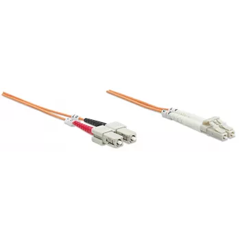 Cavo patch in fibra ottica Intellinet, OM2, LC/SC, 5 m, arancione, duplex, multimodale, 50/125 µm, LSZH, fibra ottica, garanzia a vita