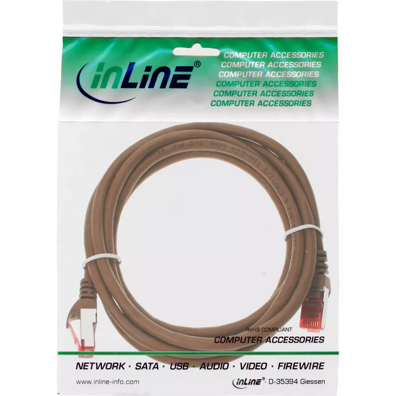 InLine 76403K cavo patch S/FTP (PiMF) Cat.6, marrone, 3 m