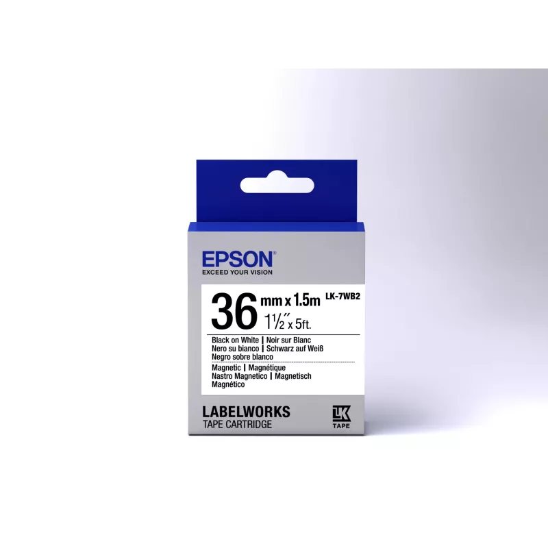 Cartuccia etichetta Epson Magnetic LK-7WB2 nero/bianco 36 mm (1,5 m)