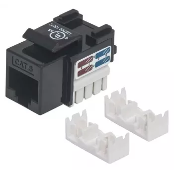 Intellinet keystone jack, Cat6, UTP, attrezzo di inserimento LSA, nero, piatto, nero, RJ-45, femmina, 22/26, Cat6