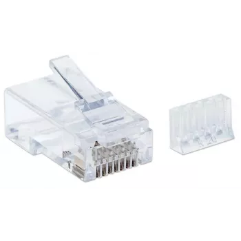 Connettore modulare RJ45 Intellinet, Cat6, UTP, 3 pin, per filo massiccio, contatti dorati 15 µ, confezione da 90