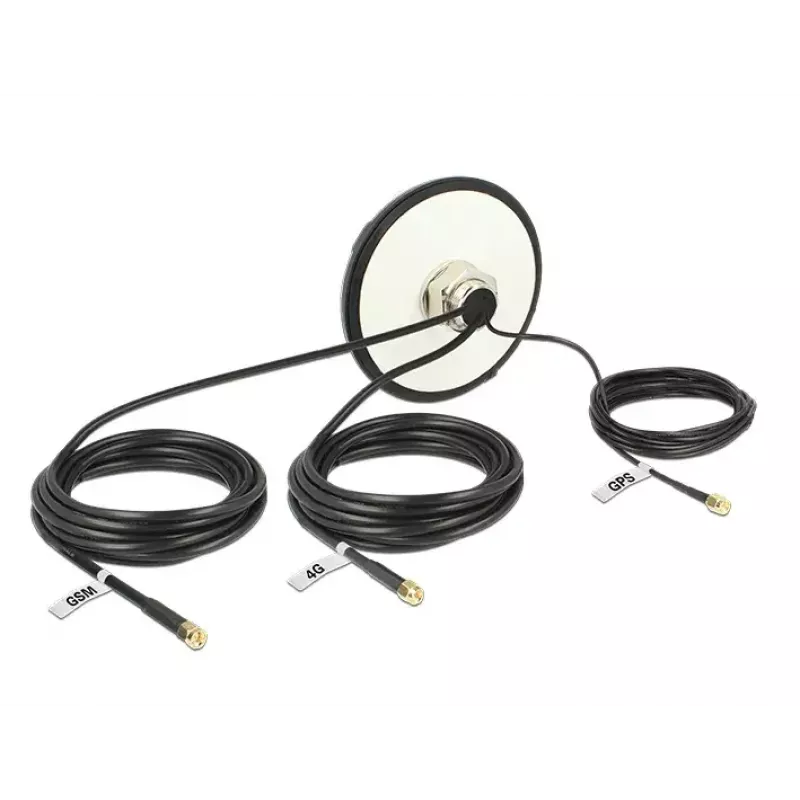 Antenna da esterno omnidirezionale multibanda Navilock 12457 GPS/LTE/UMTS/GSM SMA per montaggio sul tetto