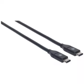 Cavo Manhattan USB-C a USB-C, 50 cm, connettore maschio a connettore maschio, nero, 10 Gbit/s (USB 3.2 Gen2, anche USB 3.1), 3 A (ricarica rapida), SuperSpeed+ USB, garanzia a vita, corrisponde a USB31CC50CM