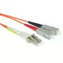 Cavo patch fibra ottica ACT 1 metro LSZH multimodale 62,5/125 OM1 duplex con connettori LC e SC