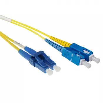 Cavo patch in fibra ottica ACT 1 metro LSZH monomodale 9/125 OS2 short boot duplex con connettori LC e SC