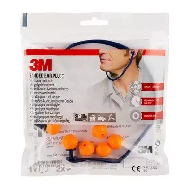 Tappi per le orecchie 3M 1310C1 riutilizzabili blu, giallo