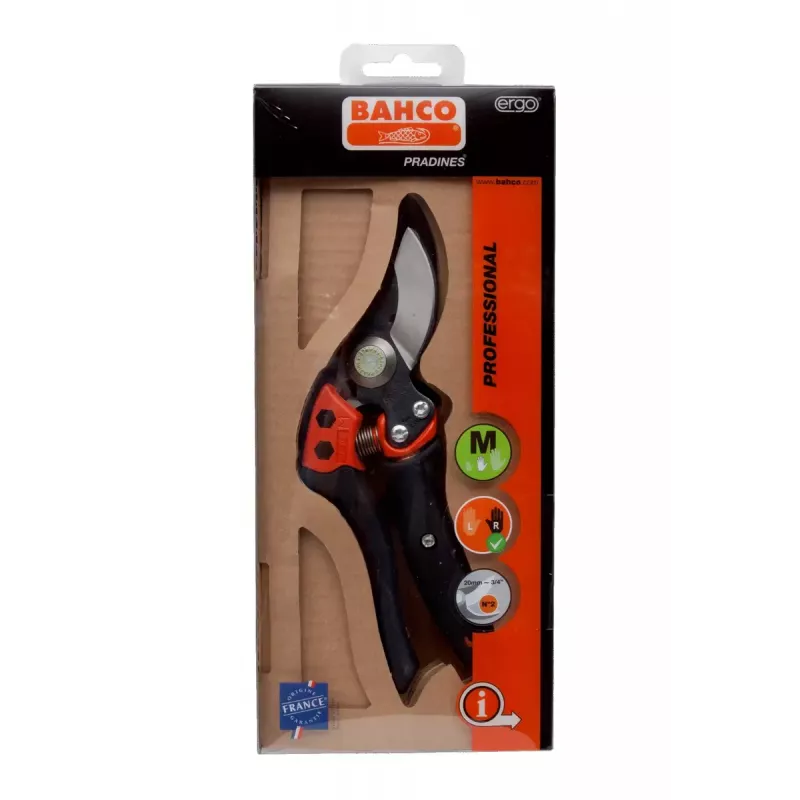 Cesoia da giardino a bypass Bahco PXR-M2 nero rosso acciaio inox