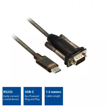 ACT adattatore USB-C a seriale AC6002 nero 1,5 m
