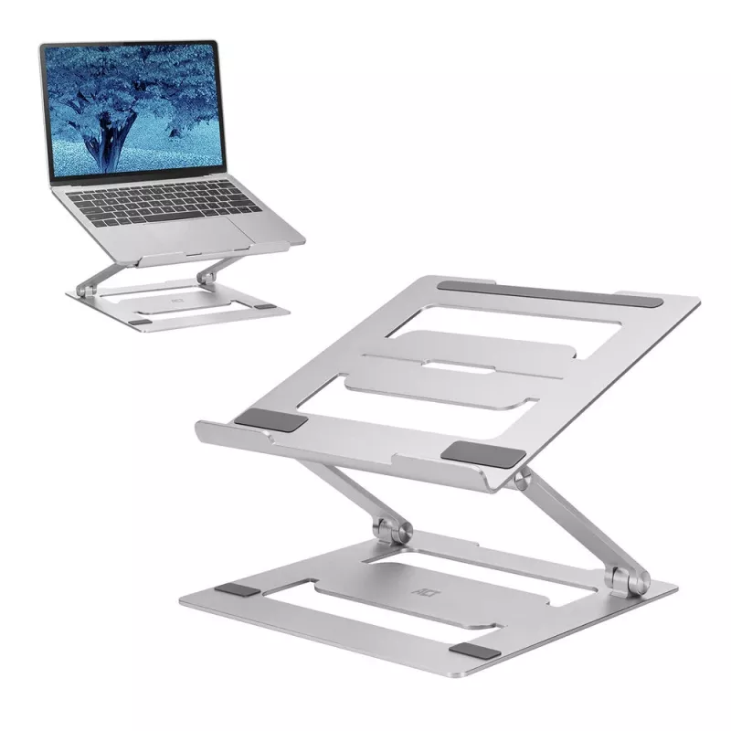 Supporto per laptop ACT AC8135 alluminio grigio regolabile in altezza in modo continuo