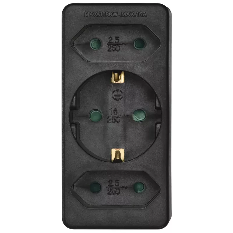 Hama 00223216 prolunga elettrica 3 uscite AC per interni nero