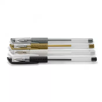 Hama Classic penna gel con cappuccio nero, oro, argento, bianco 4 pezzi