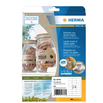 HERMA 10753 etichetta adesiva rettangolare permanente marrone 480 pezzi