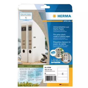 Etichette adesive HERMA 10754 permanente marrone rettangolare 240 pezzi