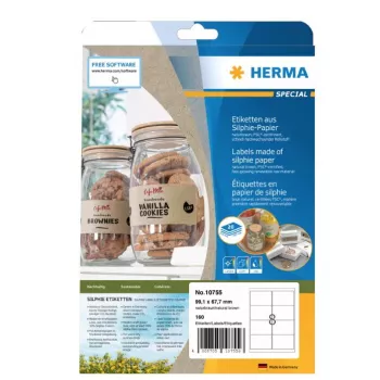 Etichette adesive HERMA 10755 rettangolare permanente marrone 160 pezzi