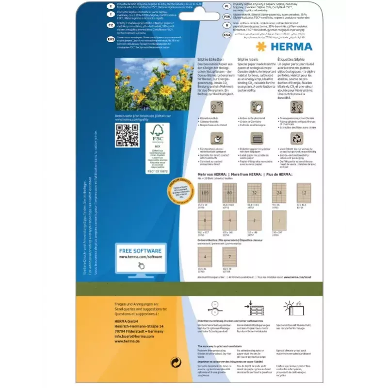 HERMA 10756 etichetta adesiva rettangolare permanente marrone 80 pezzi