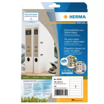 Etichetta adesiva HERMA 10759 rettangolare permanente marrone 140 pezzi