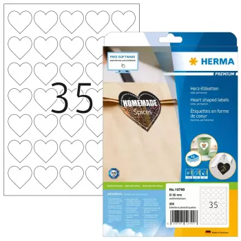 HERMA 10790 etichetta adesiva cuore permanente bianco 350 pezzi