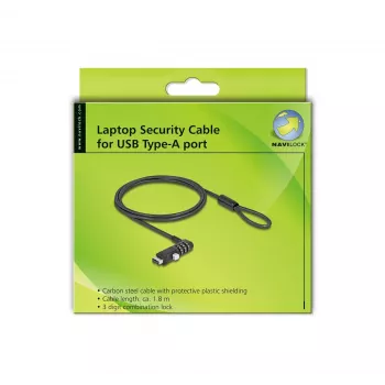 Cavo di sicurezza Navilock 20916 nero 1,8 m