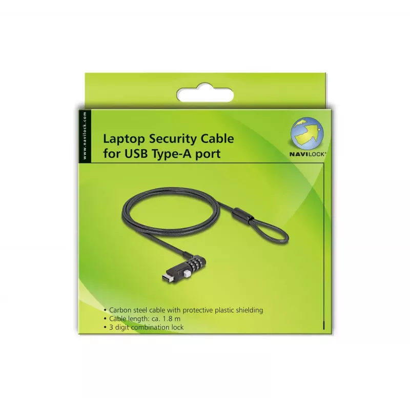 Cavo di sicurezza Navilock 20916 nero 1,8 m