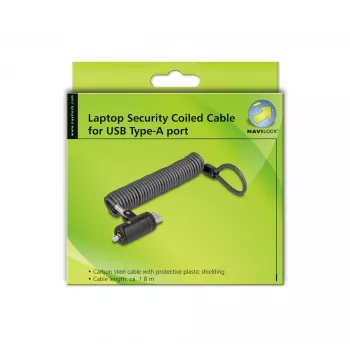 Cavo di sicurezza Navilock 20917 nero 1,8 m lucchetto a chiave