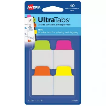 Etichette segnapagina Avery Ultra Tabs 74759 verde arancione rosa giallo