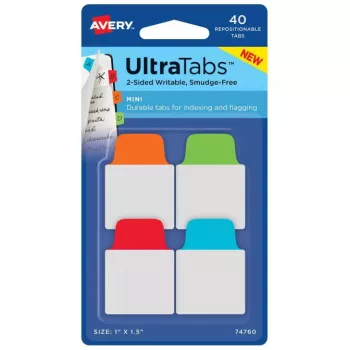 Etichette segnapagina Avery Ultra Tabs 74760 blu verde arancione rosso