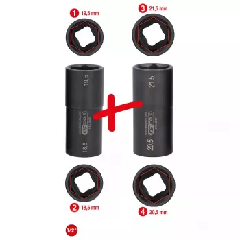 Set di chiavi a bussola KS Tools 515.0895 attacco 1/2