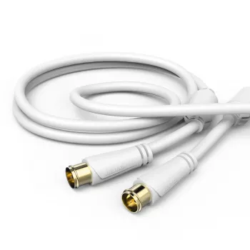 Hama 00205034 cavo coassiale 1,5 m tipo F bianco