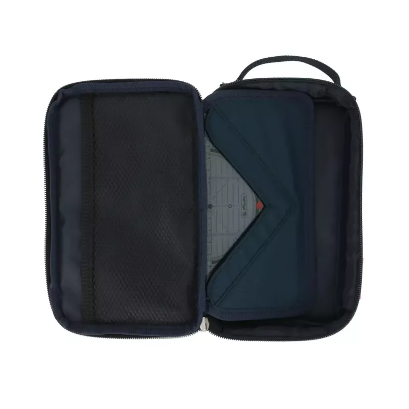 Astuccio portapenne morbido Herlitz 2 Go poliestere grigio 210x130x60mm