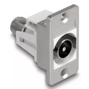 DeLOCK 90881 presa connettore femmina IEC F argento bianco 75 Ω